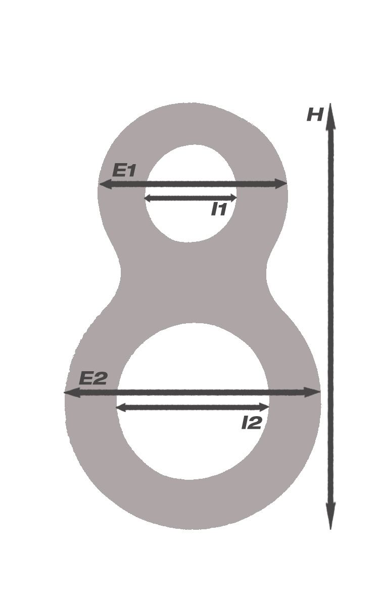 Différentes dimensions des solid ring figure 8 DPSG