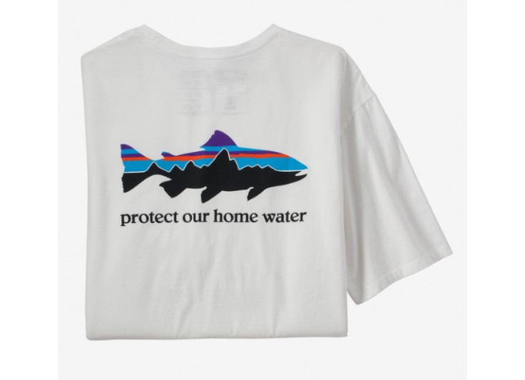 T-SHIRT PATAGONIA HOME WATER TROUT BLANC 2022