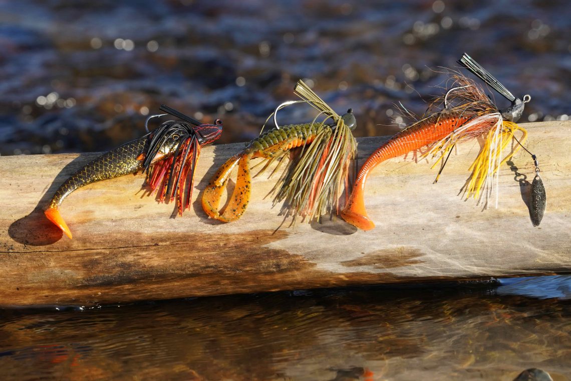 Une sélection de Rubber Jigs pour pêcher le brochet.