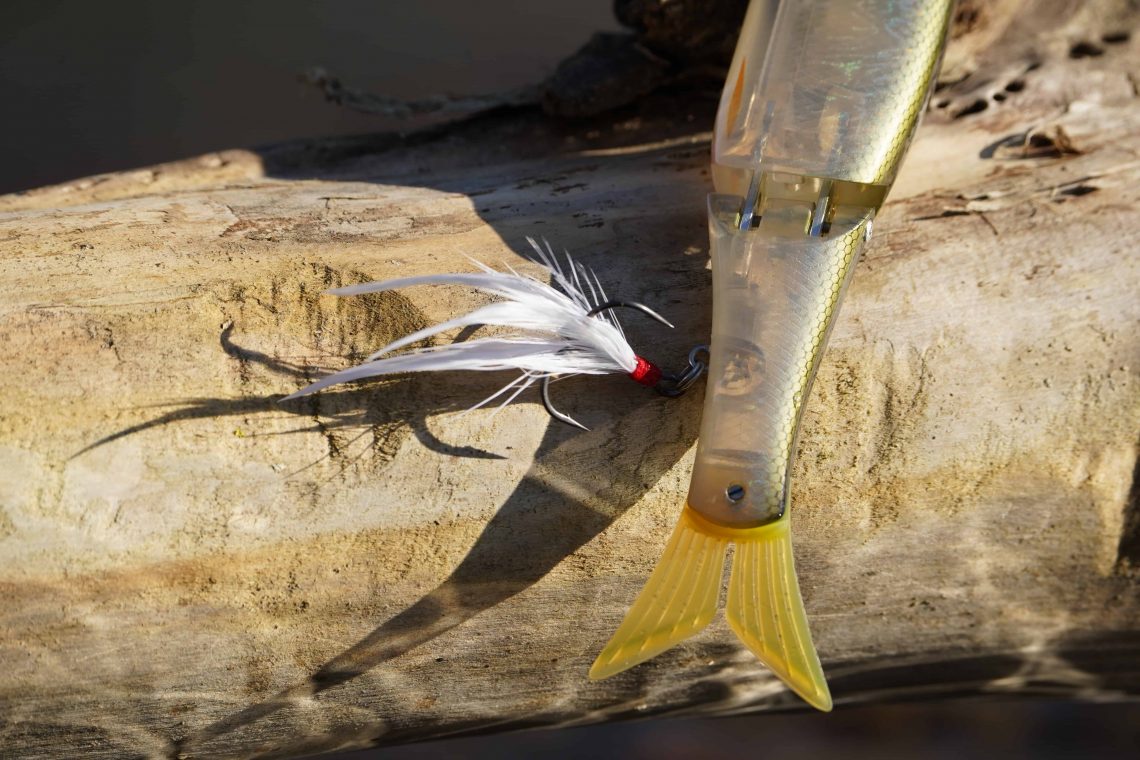 leurre de pêche photographié en gros plan