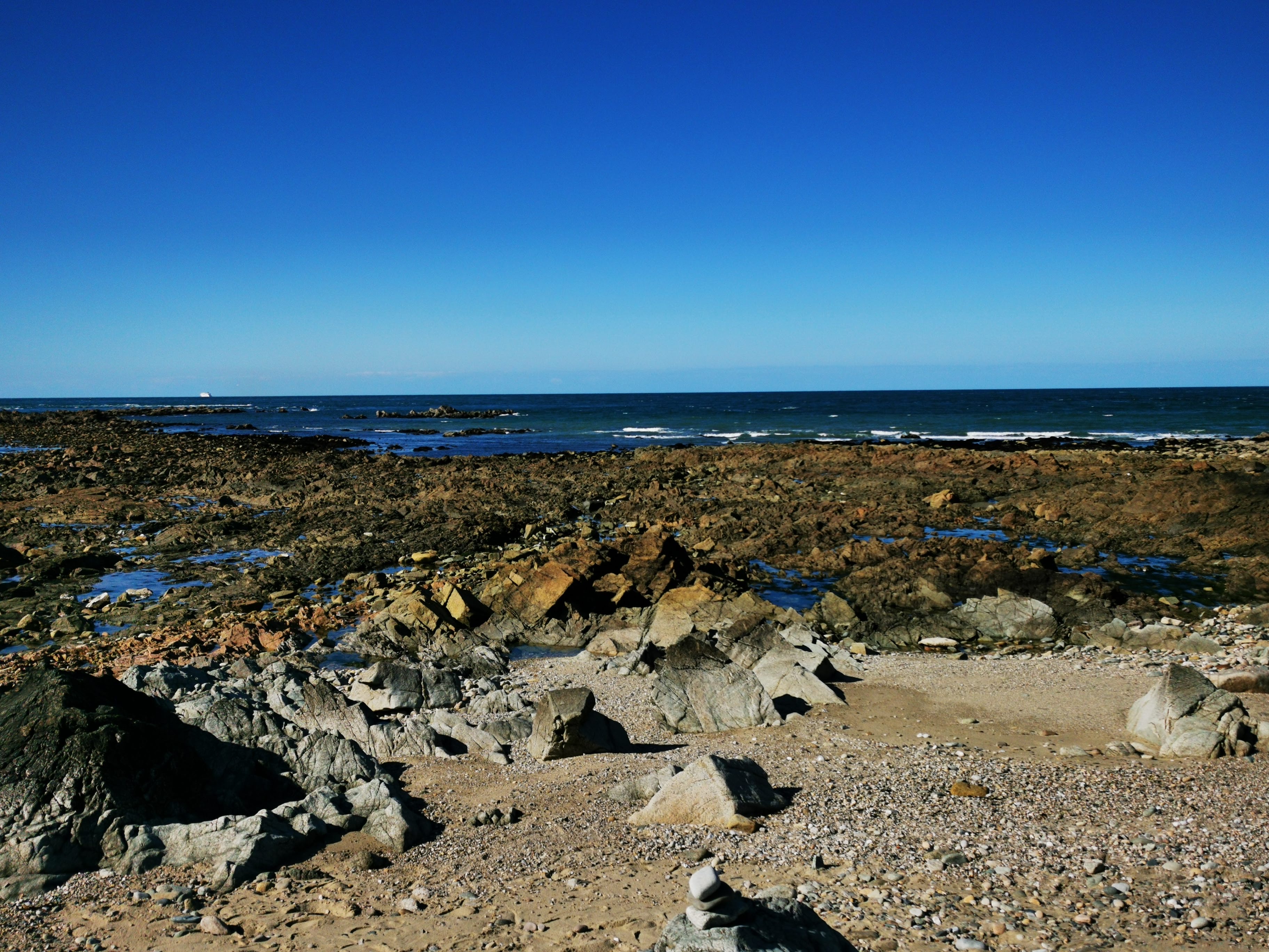 Zone de rocher découverte lors de la marée basse.