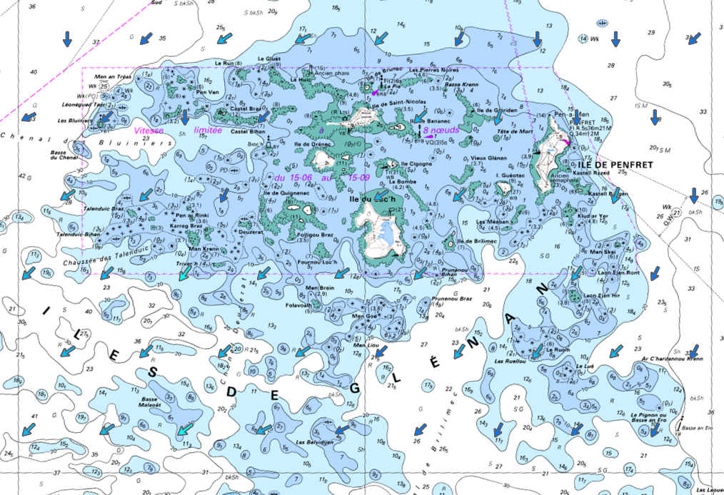 Les cartes bathymétriques permettent d'avoir une vue générale du relief.