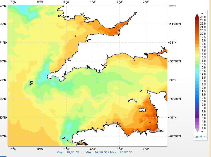 carte temperature eau de mer